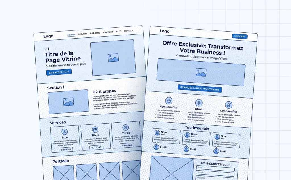 Landing page vs site vitrine