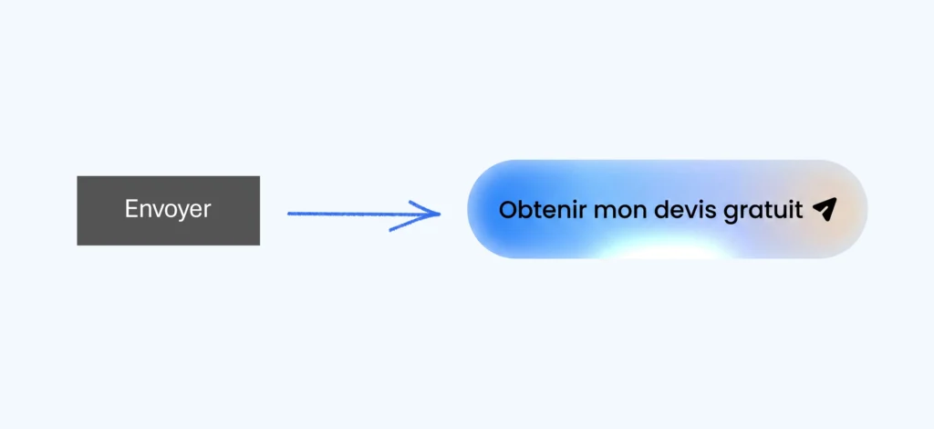 Comparatif visuel entre un mauvais bouton d'appel à l'action et un bouton CTA optimisé
