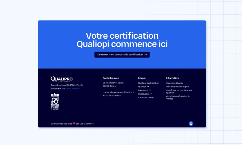 Exemple de Lead Magnet et d'architecture de Footer de site web